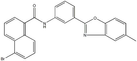 5-bromo-N-[3-(5-methyl-1,3-benzoxazol-2-yl)phenyl]-1-naphthamide Struktur