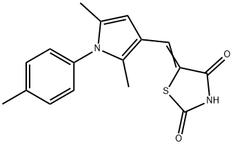 5-{[2,5-dimethyl-1-(4-methylphenyl)-1H-pyrrol-3-yl]methylene}-1,3-thiazolidine-2,4-dione Struktur