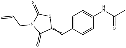 N-{4-[(3-allyl-4-oxo-2-thioxo-1,3-thiazolidin-5-ylidene)methyl]phenyl}acetamide Struktur