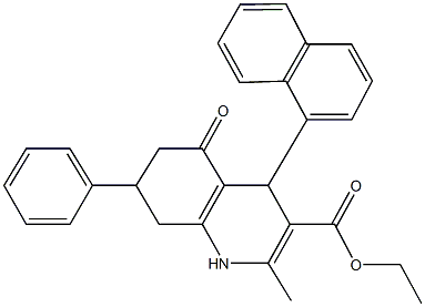 ethyl 2-methyl-4-(1-naphthyl)-5-oxo-7-phenyl-1,4,5,6,7,8-hexahydro-3-quinolinecarboxylate Struktur