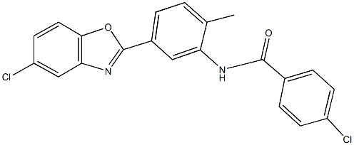 4-chloro-N-[5-(5-chloro-1,3-benzoxazol-2-yl)-2-methylphenyl]benzamide Structure