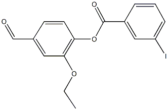 2-ethoxy-4-formylphenyl 3-iodobenzoate Structure