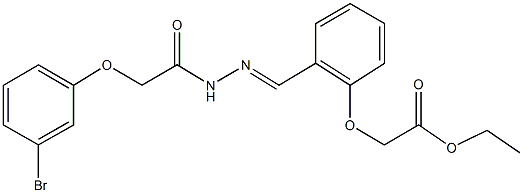 ethyl (2-{2-[(3-bromophenoxy)acetyl]carbohydrazonoyl}phenoxy)acetate Struktur