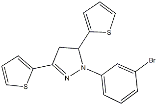 1-(3-bromophenyl)-3,5-di(2-thienyl)-4,5-dihydro-1H-pyrazole Struktur