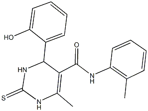 4-(2-hydroxyphenyl)-6-methyl-N-(2-methylphenyl)-2-thioxo-1,2,3,4-tetrahydro-5-pyrimidinecarboxamide Structure