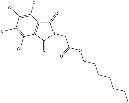 heptyl (4,5,6,7-tetrachloro-1,3-dioxo-1,3-dihydro-2H-isoindol-2-yl)acetate Struktur