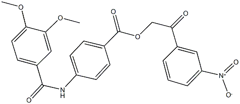 2-{3-nitrophenyl}-2-oxoethyl 4-[(3,4-dimethoxybenzoyl)amino]benzoate Structure