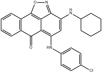 5-(4-chloroanilino)-3-(cyclohexylamino)-6H-anthra[1,9-cd]isoxazol-6-one Struktur
