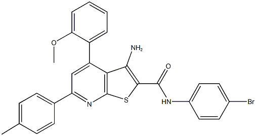 3-amino-N-(4-bromophenyl)-4-(2-methoxyphenyl)-6-(4-methylphenyl)thieno[2,3-b]pyridine-2-carboxamide Structure
