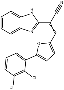 2-(1H-benzimidazol-2-yl)-3-[5-(2,3-dichlorophenyl)-2-furyl]acrylonitrile Struktur