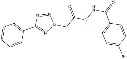 N'-[(4-bromophenyl)carbonyl]-2-(5-phenyl-2H-tetraazol-2-yl)acetohydrazide Struktur