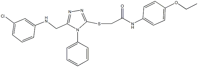 2-({5-[(3-chloroanilino)methyl]-4-phenyl-4H-1,2,4-triazol-3-yl}sulfanyl)-N-(4-ethoxyphenyl)acetamide Struktur