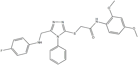 N-(2,4-dimethoxyphenyl)-2-({5-[(4-fluoroanilino)methyl]-4-phenyl-4H-1,2,4-triazol-3-yl}sulfanyl)acetamide Struktur