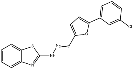 5-(3-chlorophenyl)-2-furaldehyde 1,3-benzothiazol-2-ylhydrazone Struktur