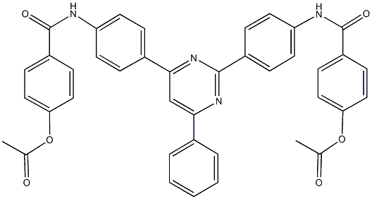 4-({4-[2-(4-{[4-(acetyloxy)benzoyl]amino}phenyl)-6-phenyl-4-pyrimidinyl]anilino}carbonyl)phenyl acetate Struktur