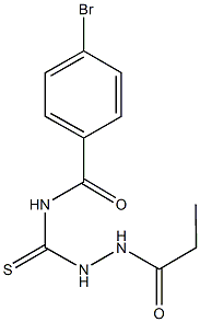 4-bromo-N-[(2-propionylhydrazino)carbothioyl]benzamide Struktur