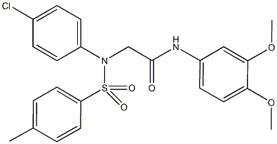 2-{4-chloro[(4-methylphenyl)sulfonyl]anilino}-N-(3,4-dimethoxyphenyl)acetamide Struktur