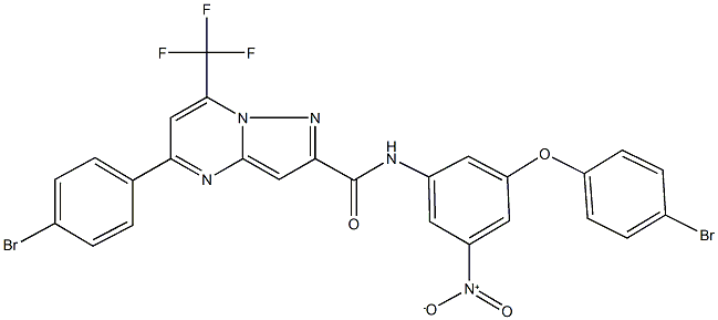 N-{3-(4-bromophenoxy)-5-nitrophenyl}-5-(4-bromophenyl)-7-(trifluoromethyl)pyrazolo[1,5-a]pyrimidine-2-carboxamide Struktur