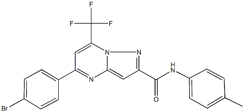 5-(4-bromophenyl)-N-(4-methylphenyl)-7-(trifluoromethyl)pyrazolo[1,5-a]pyrimidine-2-carboxamide Structure