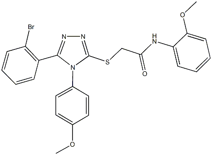 2-{[5-(2-bromophenyl)-4-(4-methoxyphenyl)-4H-1,2,4-triazol-3-yl]sulfanyl}-N-(2-methoxyphenyl)acetamide Struktur