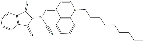 2-(1,3-dioxo-1,3-dihydro-2H-inden-2-ylidene)-3-(1-nonyl-4(1H)-quinolinylidene)propanenitrile Struktur