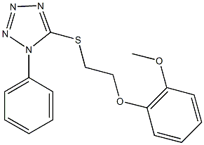 5-{[2-(2-methoxyphenoxy)ethyl]sulfanyl}-1-phenyl-1H-tetraazole Struktur