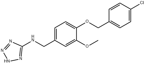 N-{4-[(4-chlorobenzyl)oxy]-3-methoxybenzyl}-N-(2H-tetraazol-5-yl)amine Struktur