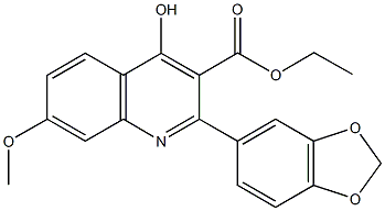 ethyl 2-(1,3-benzodioxol-5-yl)-4-hydroxy-7-methoxy-3-quinolinecarboxylate Struktur