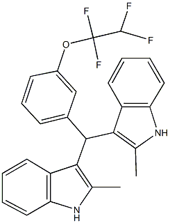 2-methyl-3-{(2-methyl-1H-indol-3-yl)[3-(1,1,2,2-tetrafluoroethoxy)phenyl]methyl}-1H-indole Struktur