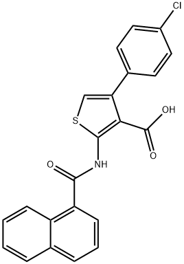 4-(4-chlorophenyl)-2-(1-naphthoylamino)-3-thiophenecarboxylic acid Struktur