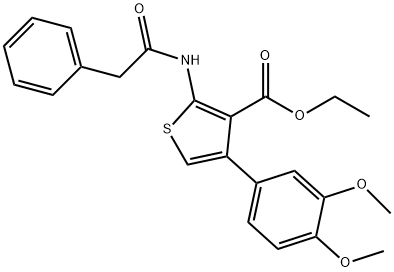 ethyl 4-(3,4-dimethoxyphenyl)-2-[(phenylacetyl)amino]-3-thiophenecarboxylate Struktur