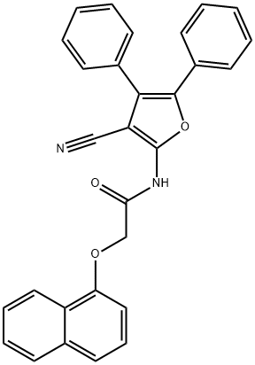 N-(3-cyano-4,5-diphenyl-2-furyl)-2-(1-naphthyloxy)acetamide Struktur