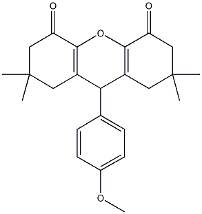 9-(4-methoxyphenyl)-2,2,7,7-tetramethyl-2,3,7,8-tetrahydro-1H-xanthene-4,5(6H,9H)-dione Struktur