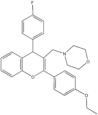 4-{[2-(4-ethoxyphenyl)-4-(4-fluorophenyl)-4H-chromen-3-yl]methyl}morpholine Struktur