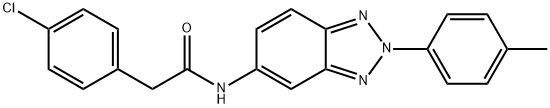 2-(4-chlorophenyl)-N-[2-(4-methylphenyl)-2H-1,2,3-benzotriazol-5-yl]acetamide Struktur