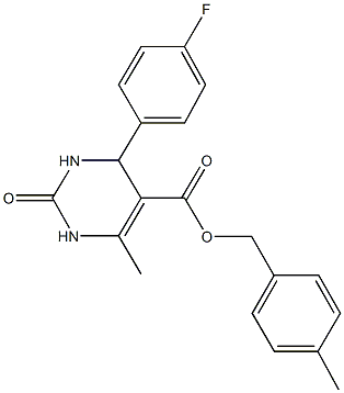 4-methylbenzyl 4-(4-fluorophenyl)-6-methyl-2-oxo-1,2,3,4-tetrahydro-5-pyrimidinecarboxylate Struktur