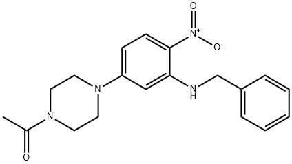 1-acetyl-4-{3-(benzylamino)-4-nitrophenyl}piperazine Struktur