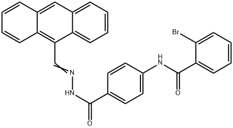 N-(4-{[2-(9-anthrylmethylene)hydrazino]carbonyl}phenyl)-2-bromobenzamide Struktur