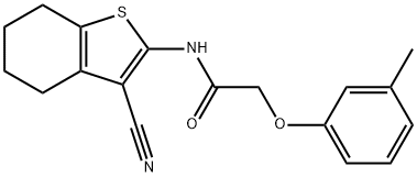 N-(3-cyano-4,5,6,7-tetrahydro-1-benzothien-2-yl)-2-(3-methylphenoxy)acetamide Struktur