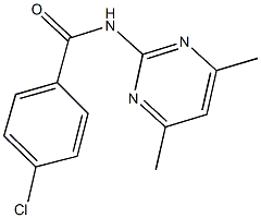 4-chloro-N-(4,6-dimethyl-2-pyrimidinyl)benzamide Struktur