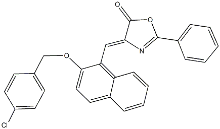 4-({2-[(4-chlorobenzyl)oxy]-1-naphthyl}methylene)-2-phenyl-1,3-oxazol-5(4H)-one Structure