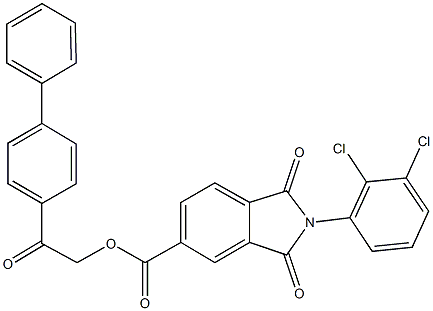 2-[1,1'-biphenyl]-4-yl-2-oxoethyl 2-(2,3-dichlorophenyl)-1,3-dioxo-5-isoindolinecarboxylate Struktur
