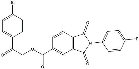 2-(4-bromophenyl)-2-oxoethyl 2-(4-fluorophenyl)-1,3-dioxo-5-isoindolinecarboxylate Struktur