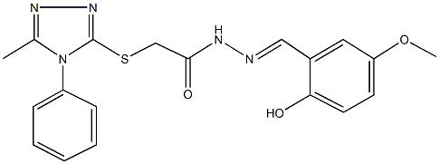N'-(2-hydroxy-5-methoxybenzylidene)-2-[(5-methyl-4-phenyl-4H-1,2,4-triazol-3-yl)sulfanyl]acetohydrazide Structure