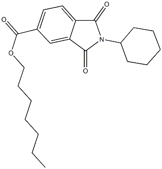 heptyl 2-cyclohexyl-1,3-dioxoisoindoline-5-carboxylate Structure