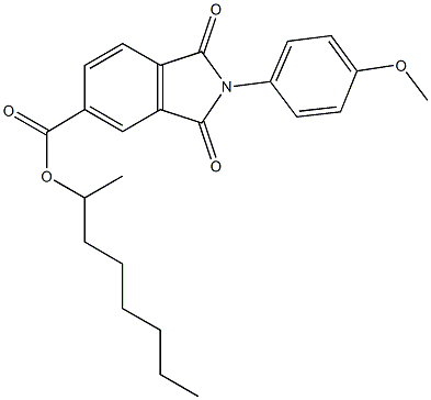 1-methylheptyl 2-(4-methoxyphenyl)-1,3-dioxoisoindoline-5-carboxylate Struktur