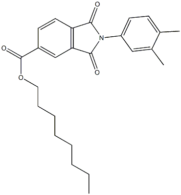 octyl 2-(3,4-dimethylphenyl)-1,3-dioxo-5-isoindolinecarboxylate Struktur