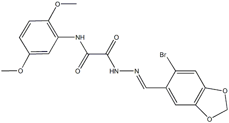 2-{2-[(6-bromo-1,3-benzodioxol-5-yl)methylene]hydrazino}-N-(2,5-dimethoxyphenyl)-2-oxoacetamide Structure