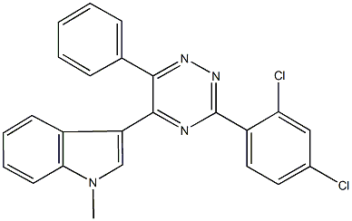 3-[3-(2,4-dichlorophenyl)-6-phenyl-1,2,4-triazin-5-yl]-1-methyl-1H-indole Struktur