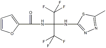 N-[2,2,2-trifluoro-1-[(5-methyl-1,3,4-thiadiazol-2-yl)amino]-1-(trifluoromethyl)ethyl]-2-furamide Struktur